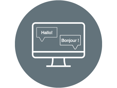 symbol deux langues de travail