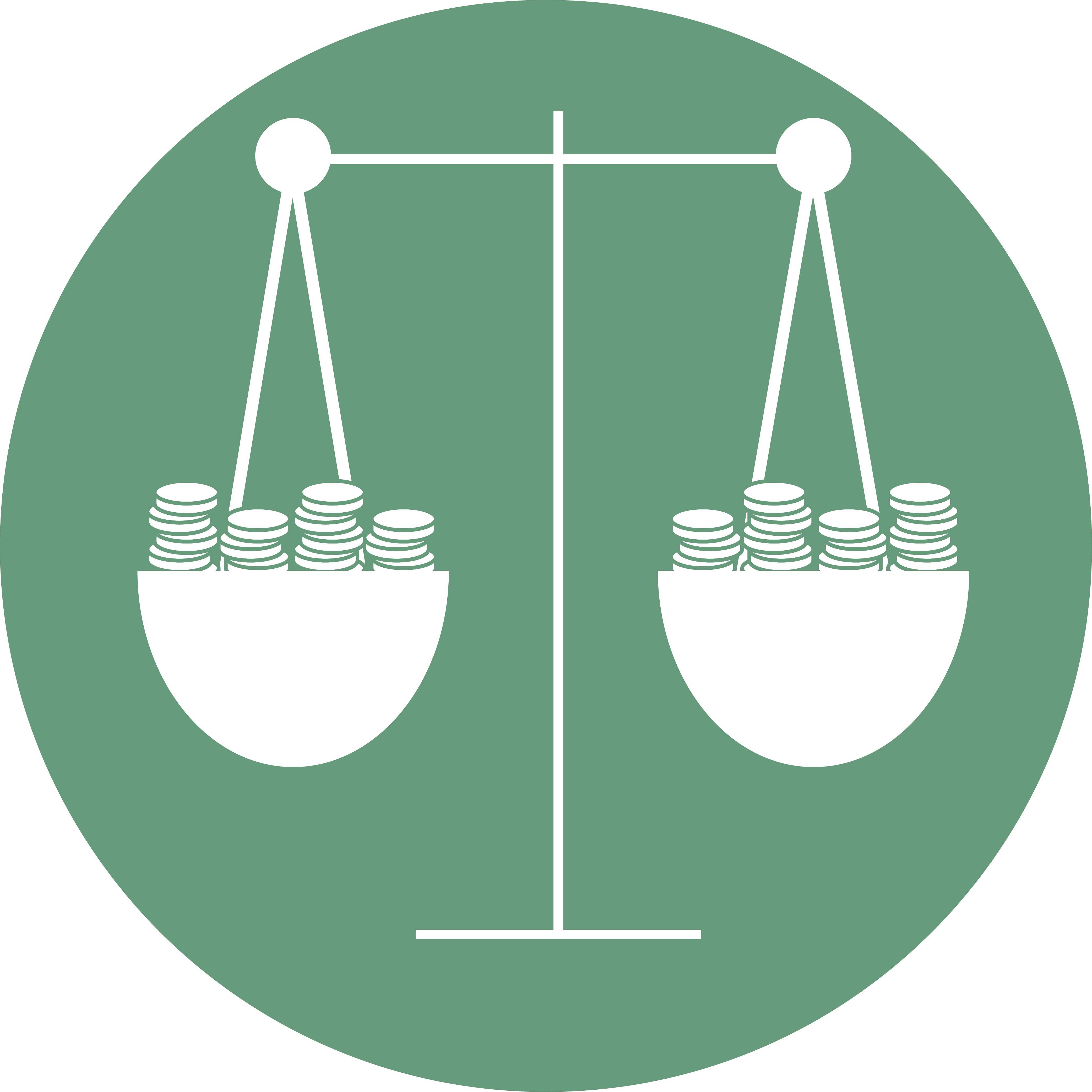 Image symbolique Salaire: balance équilibrée avec pièces de monnaie